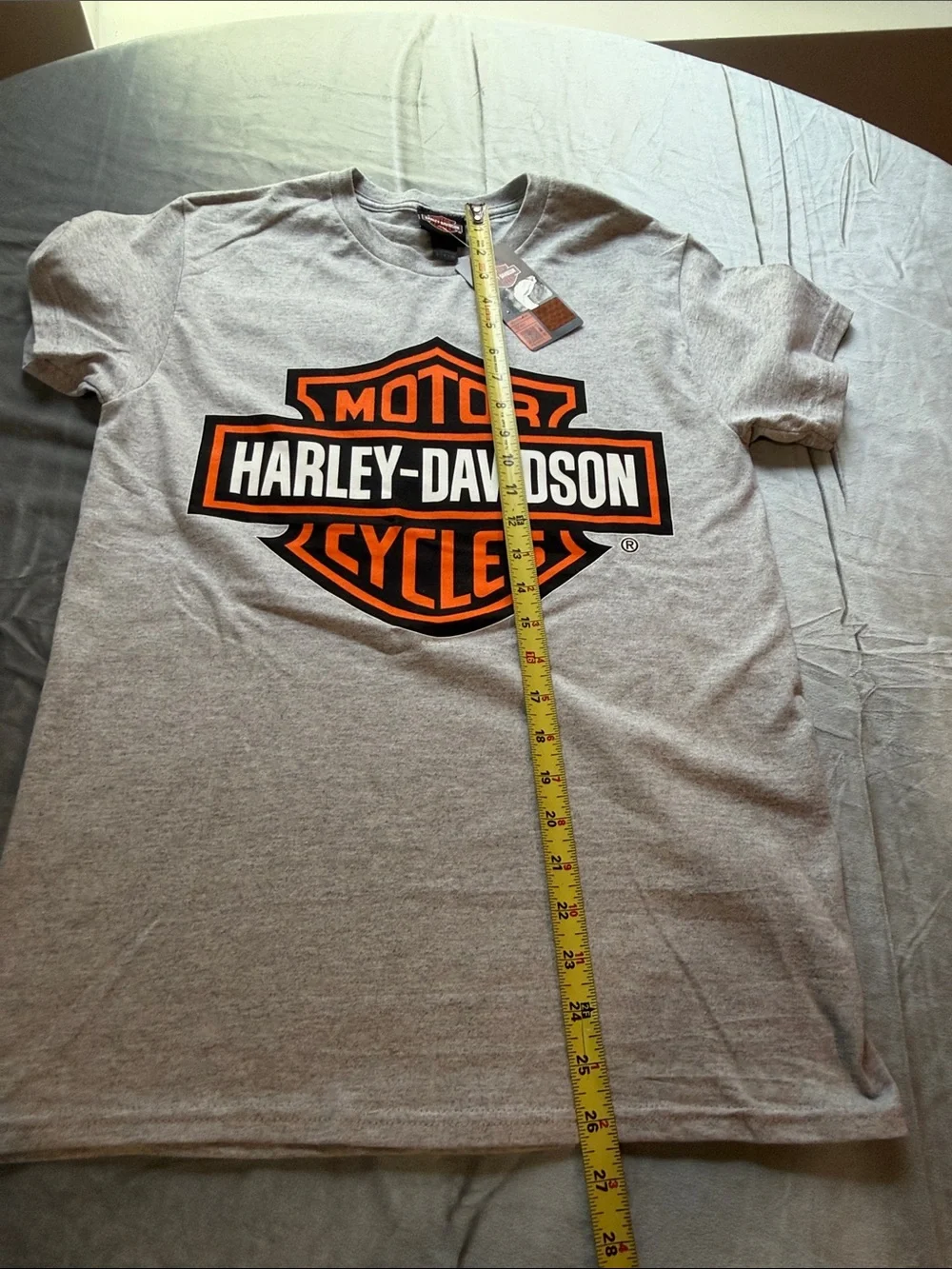 Harley-Davidson Big Kids  Gray Logo T-Shirt Size S/M.